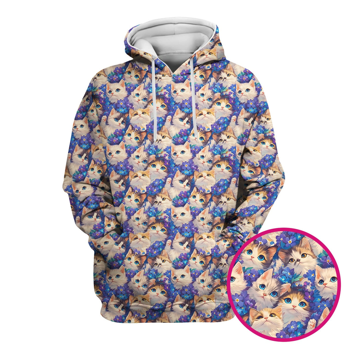 Cute Blue Eyed Kitten Nurse Scrub Top