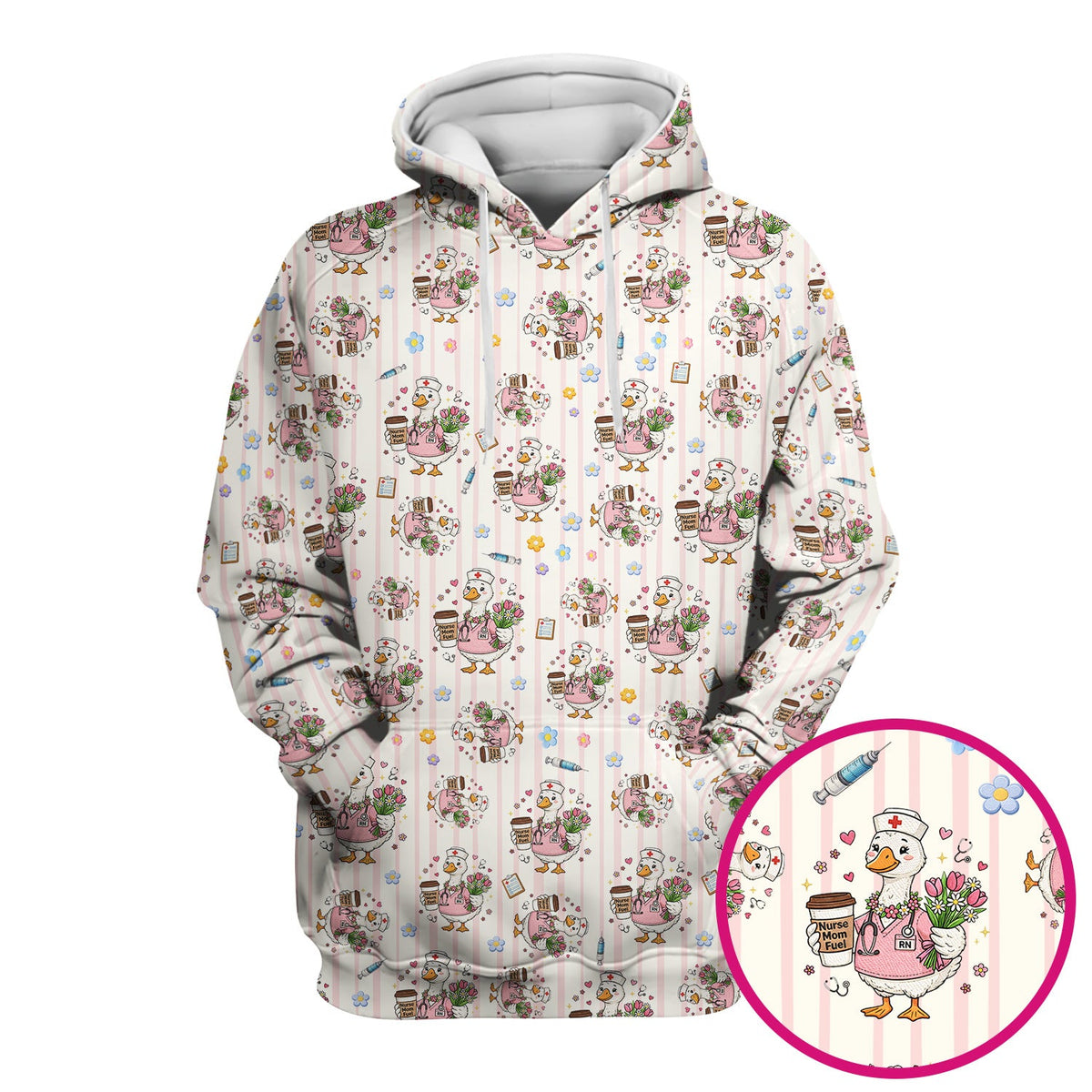 Cartoon Nurse Goose Scrub Top