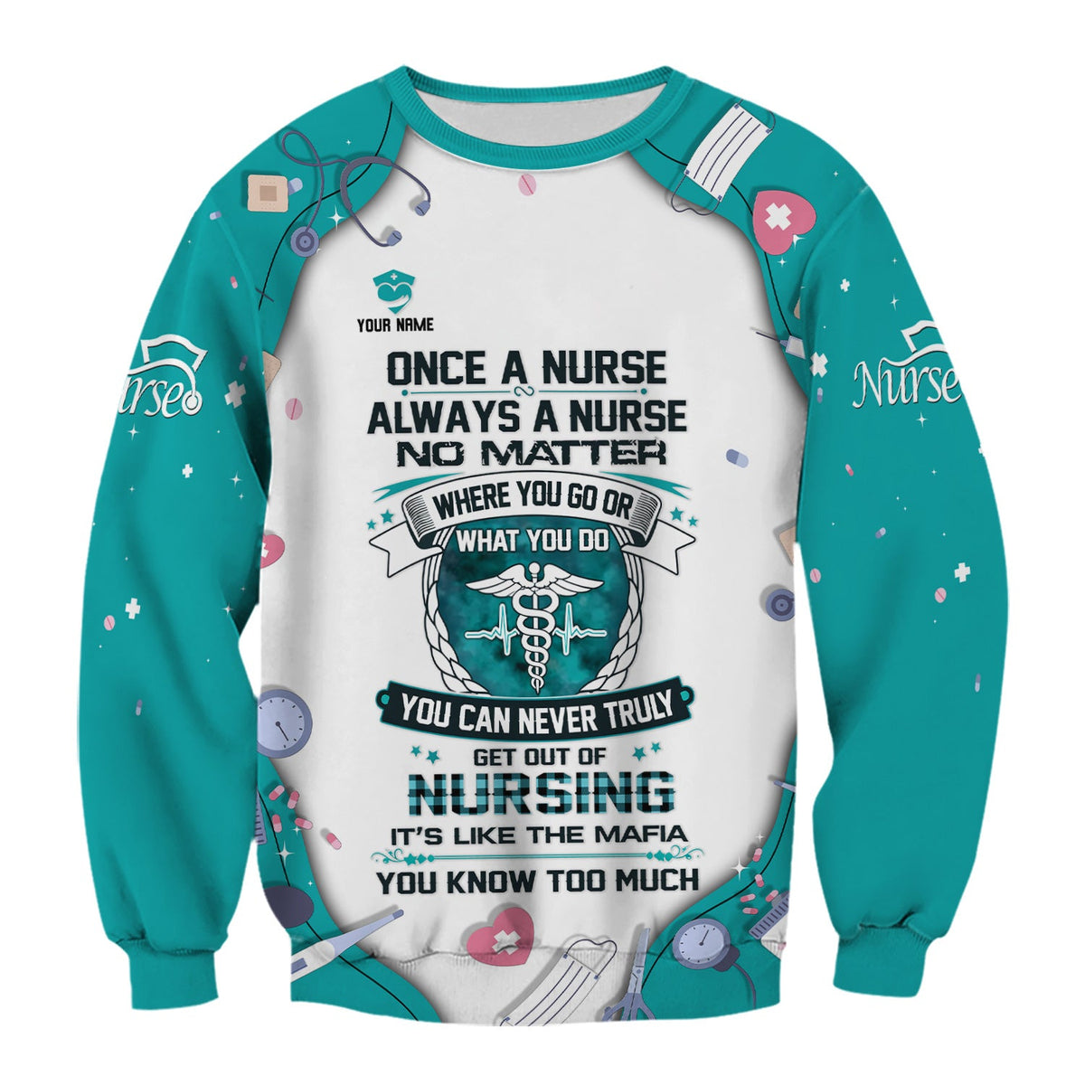 Personalized Once A Nurse Medical Tools Scrub Top