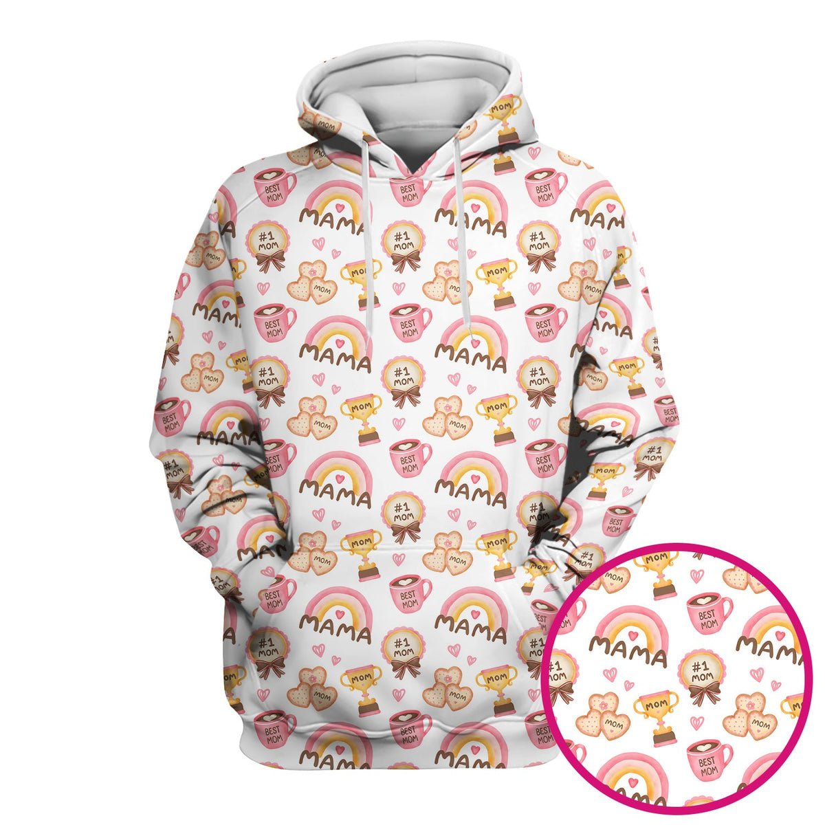 Sweet Nurse Mama Rainbow Trophy Heart Scrub Top