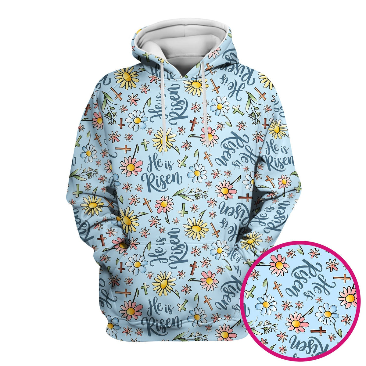 Risen Cross Flower Nurse Scrub Top - Easter Gift