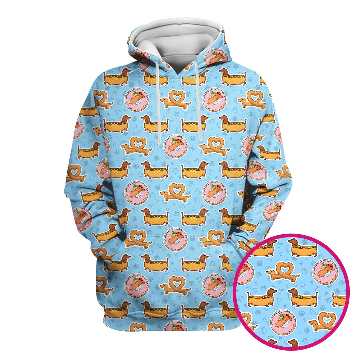 Dachshund Donut Heart Nurse Scrub Top