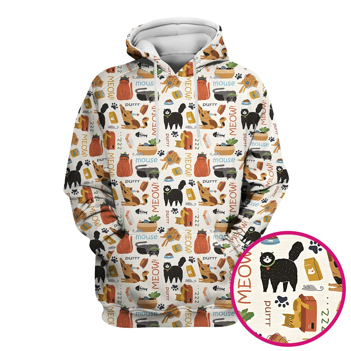Meow Purr Cat Nurse Scrub Top