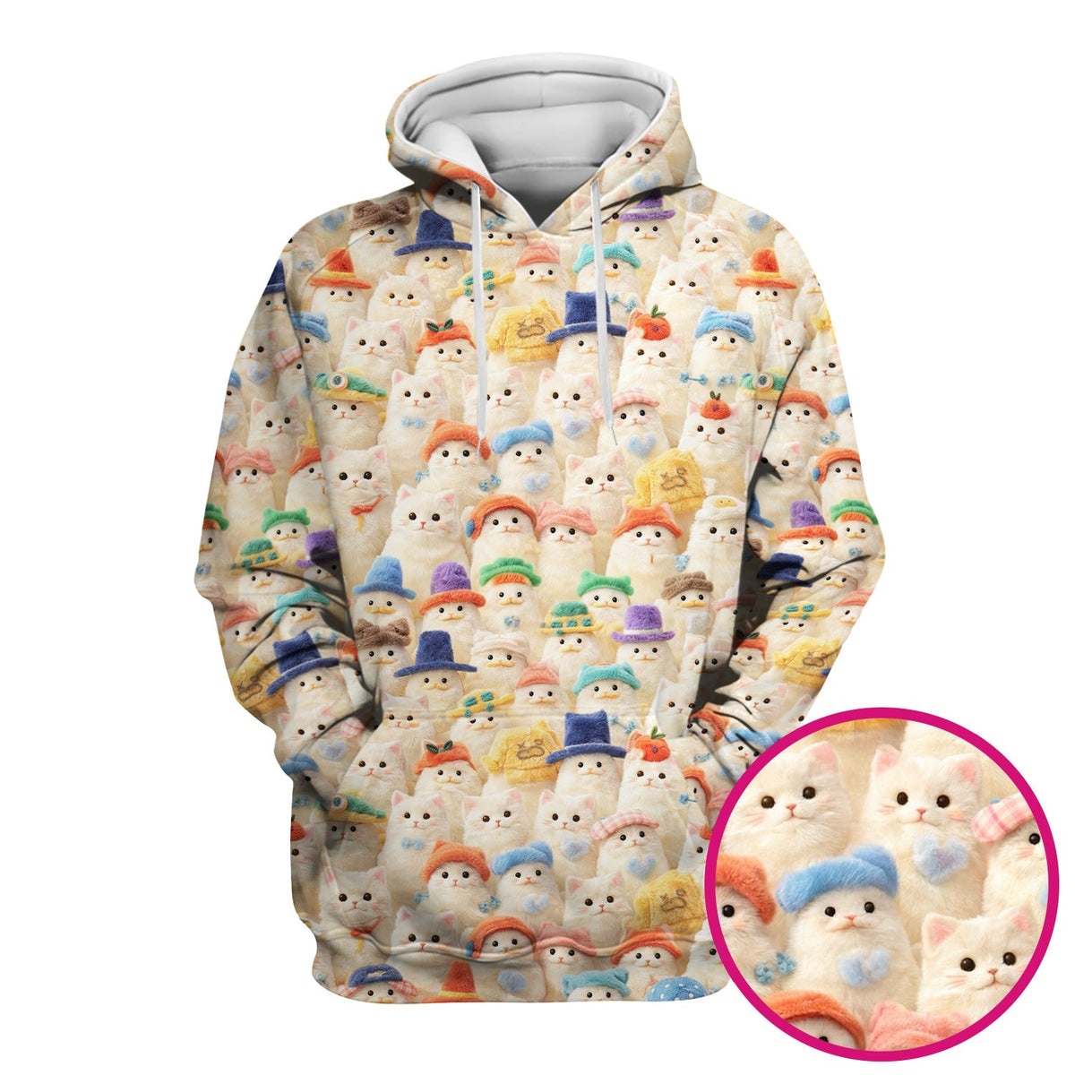 Adorable Cats Wearing Colorful Hats Nurse Scrub Top