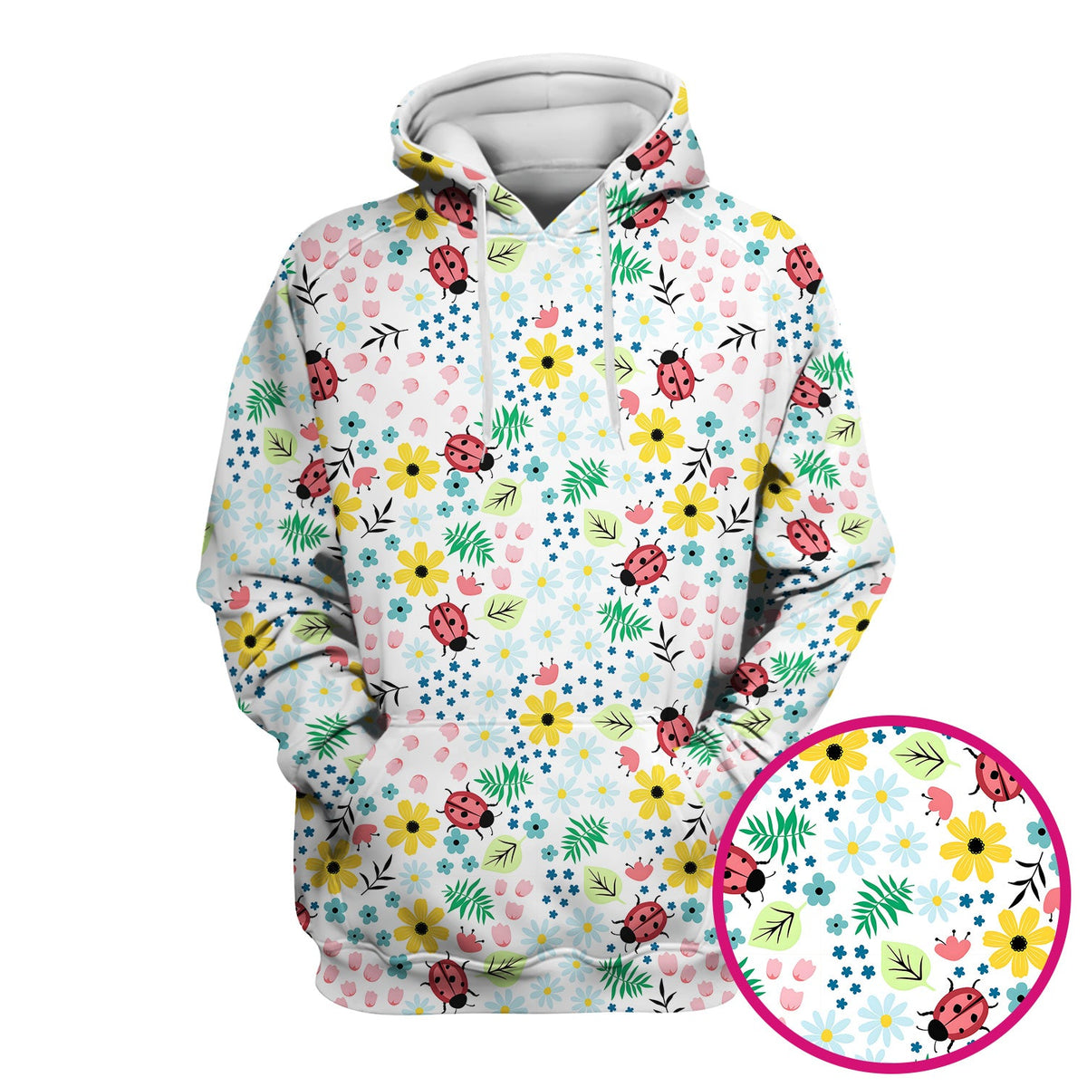 Ladybug Floral Garden Nurse Scrub Top