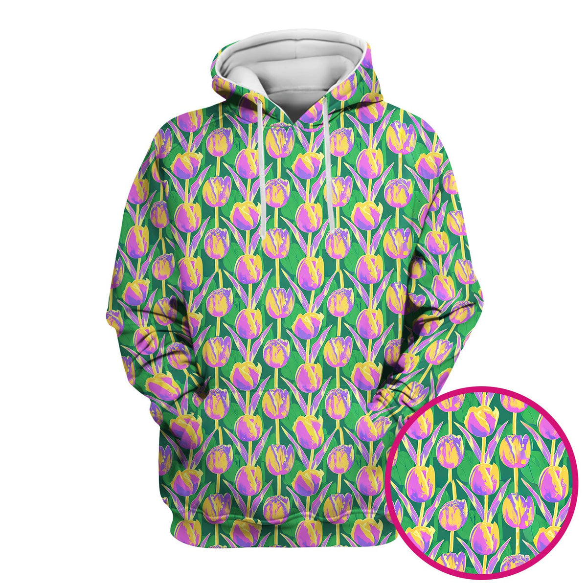 Colorful Tulip Floral Nurse Scrub Top