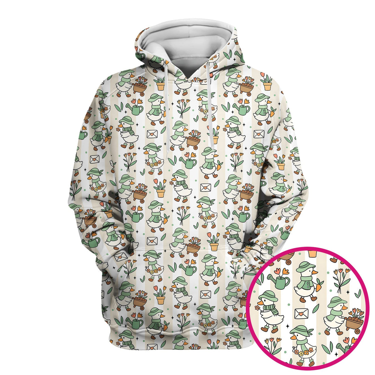 Gardening Duck Floral Nurse Scrub Top