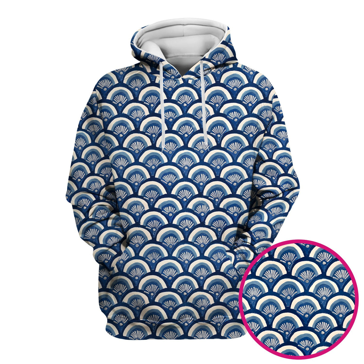 Blue Seashell Nurse Scrub Top