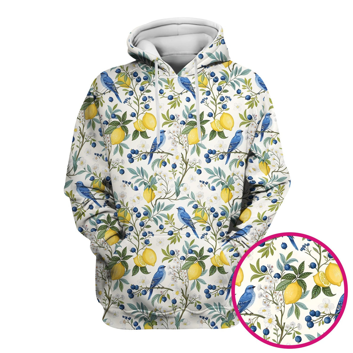 Cute Bluebird Lemon Berry Nurse Scrub Top