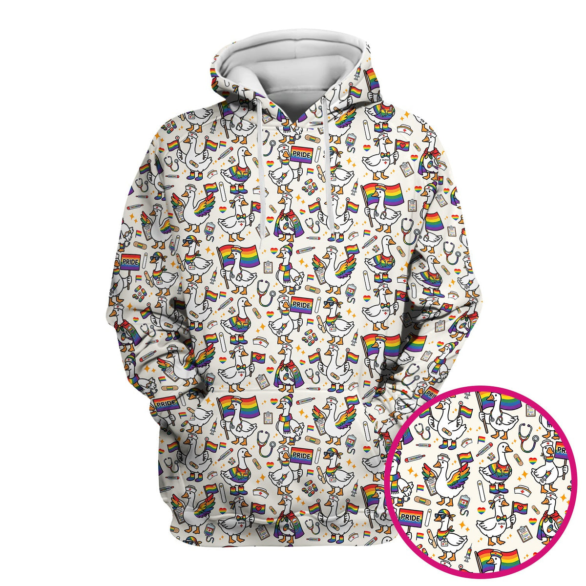 LGBT Pride Nurse Duck Scrub Top