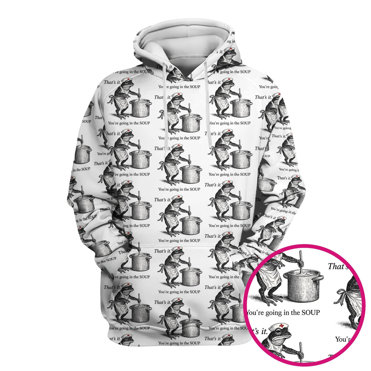 Funny Nurse Frog Cooking Soup Vintage Pattern Scrub Top, Comfortable Scrubs for Nurses
