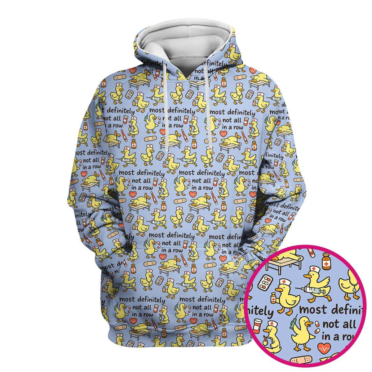 Funny Nurse Duck Medical Humor Pattern Scrub Top, Comfortable Scrubs for Nurses