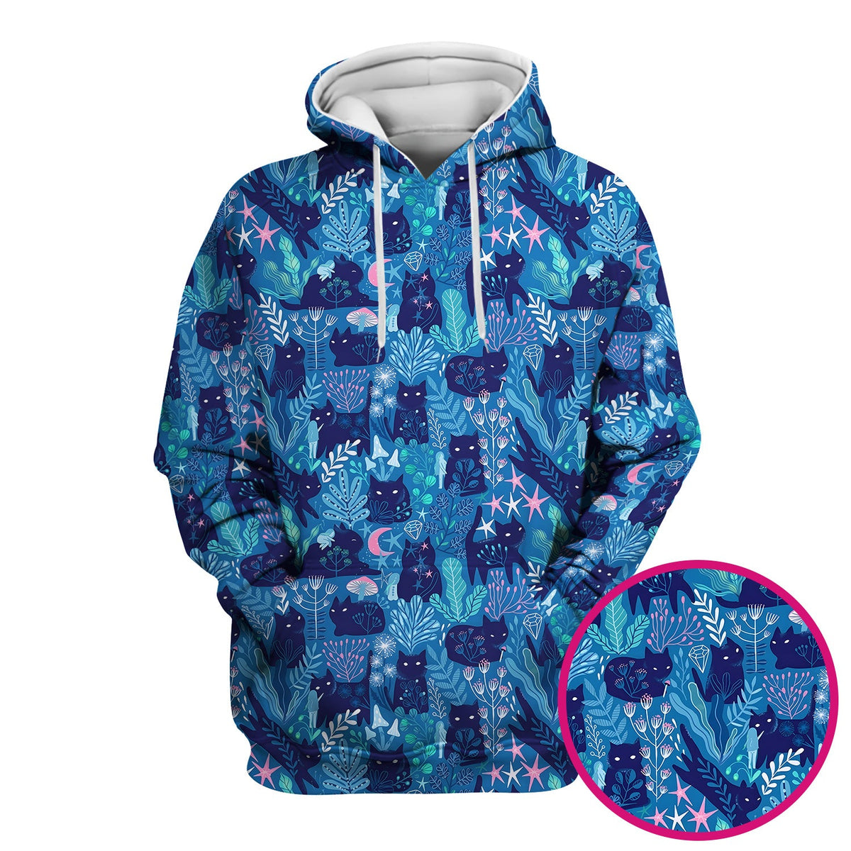 Adorable Celestial Cat Moon Star Nurse Scrub Top