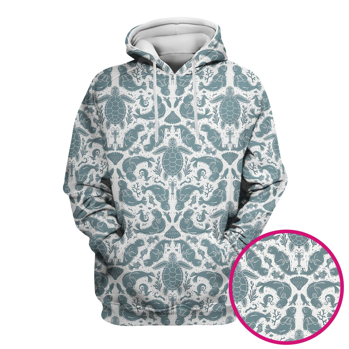 Ocean Sea Marine Life Nurse Scrub Top