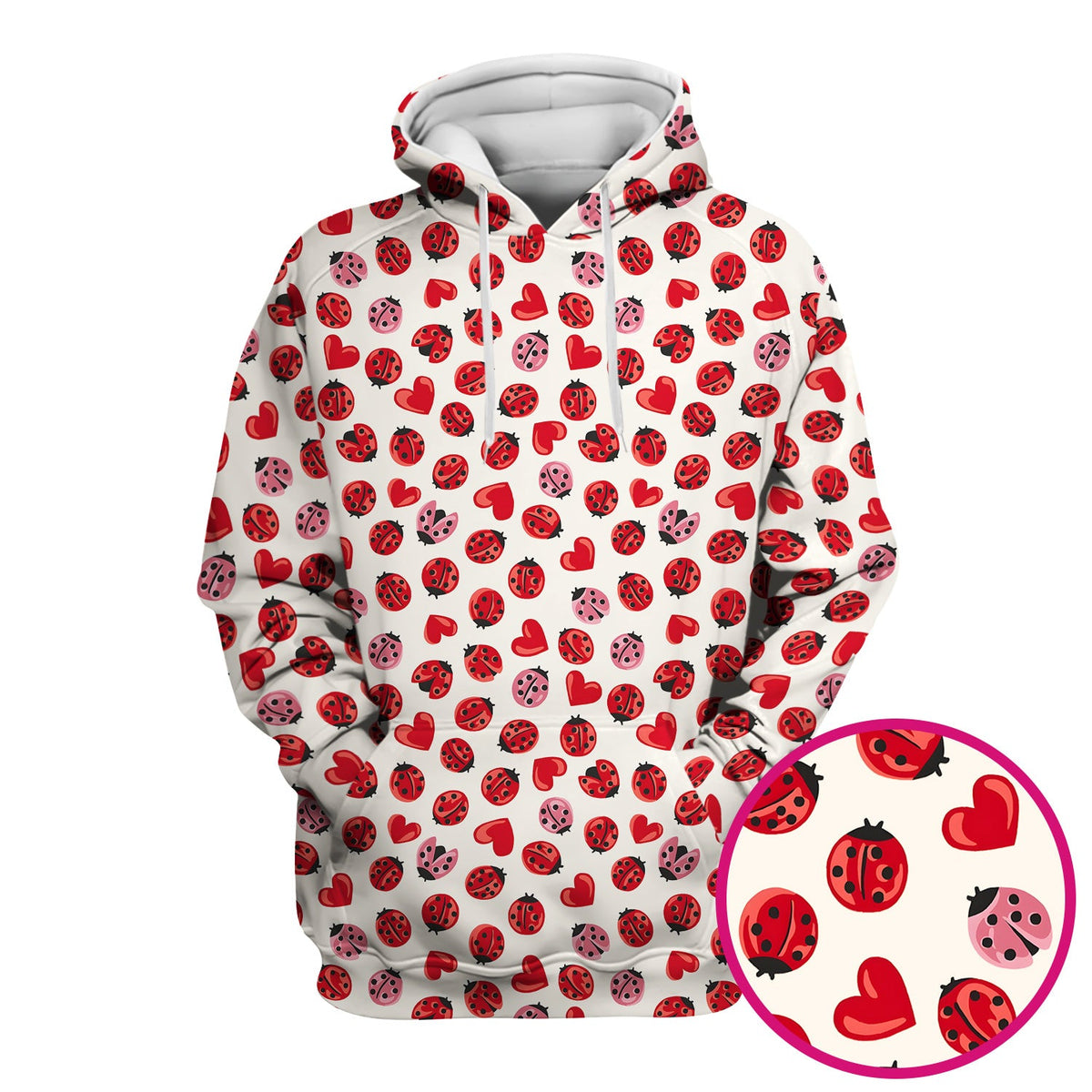 Ladybug Red Heart Nurse Scrub Top