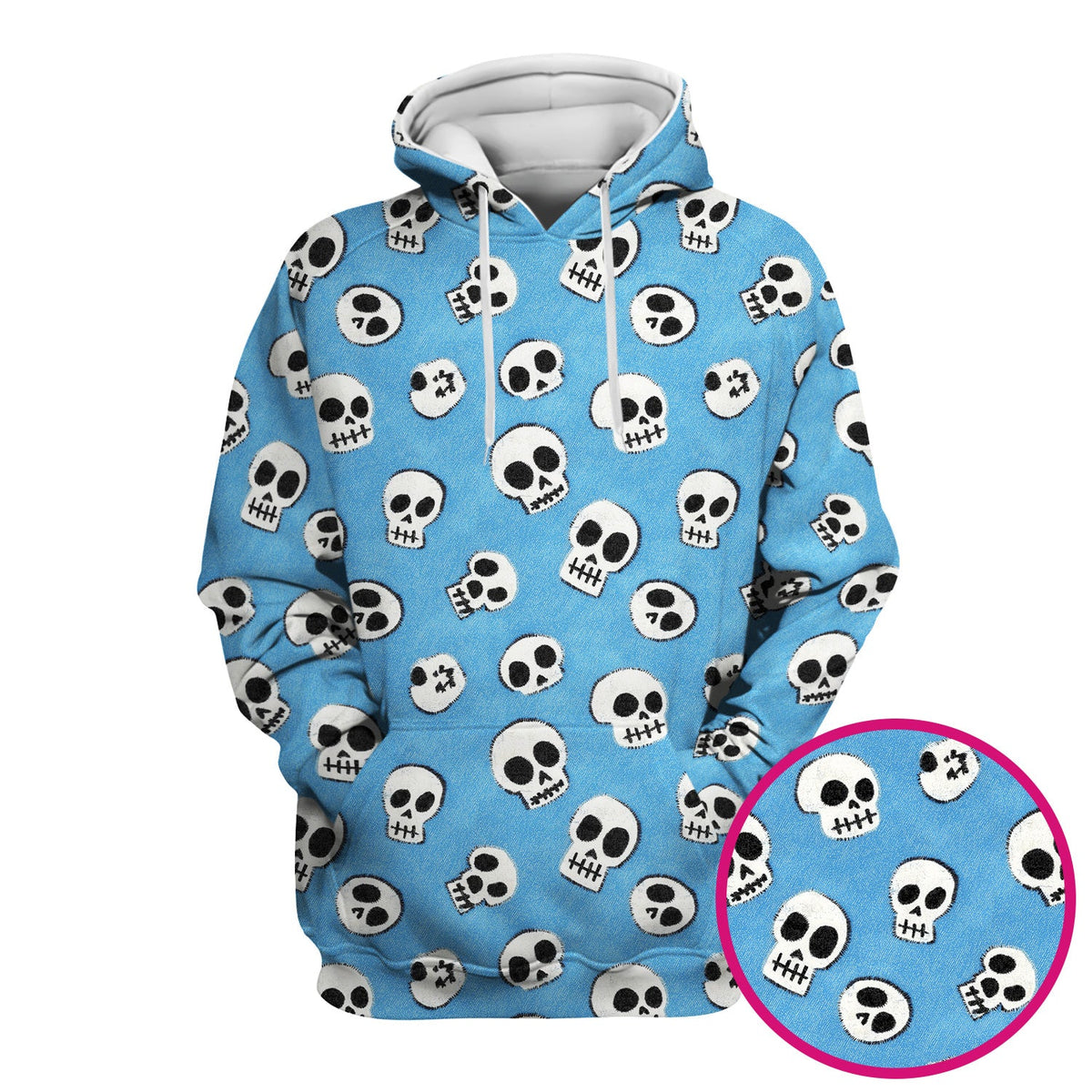 Blue Skull Nurse Scrub Top - Halloween Gift