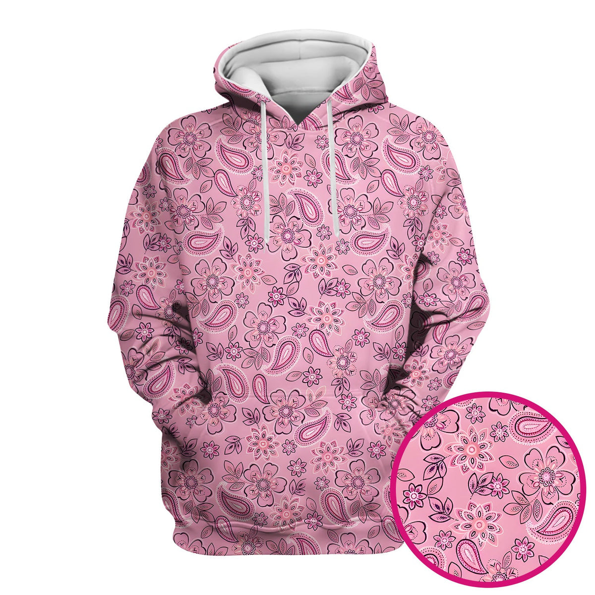 Pink Paisley Floral Nurse Scrub Top