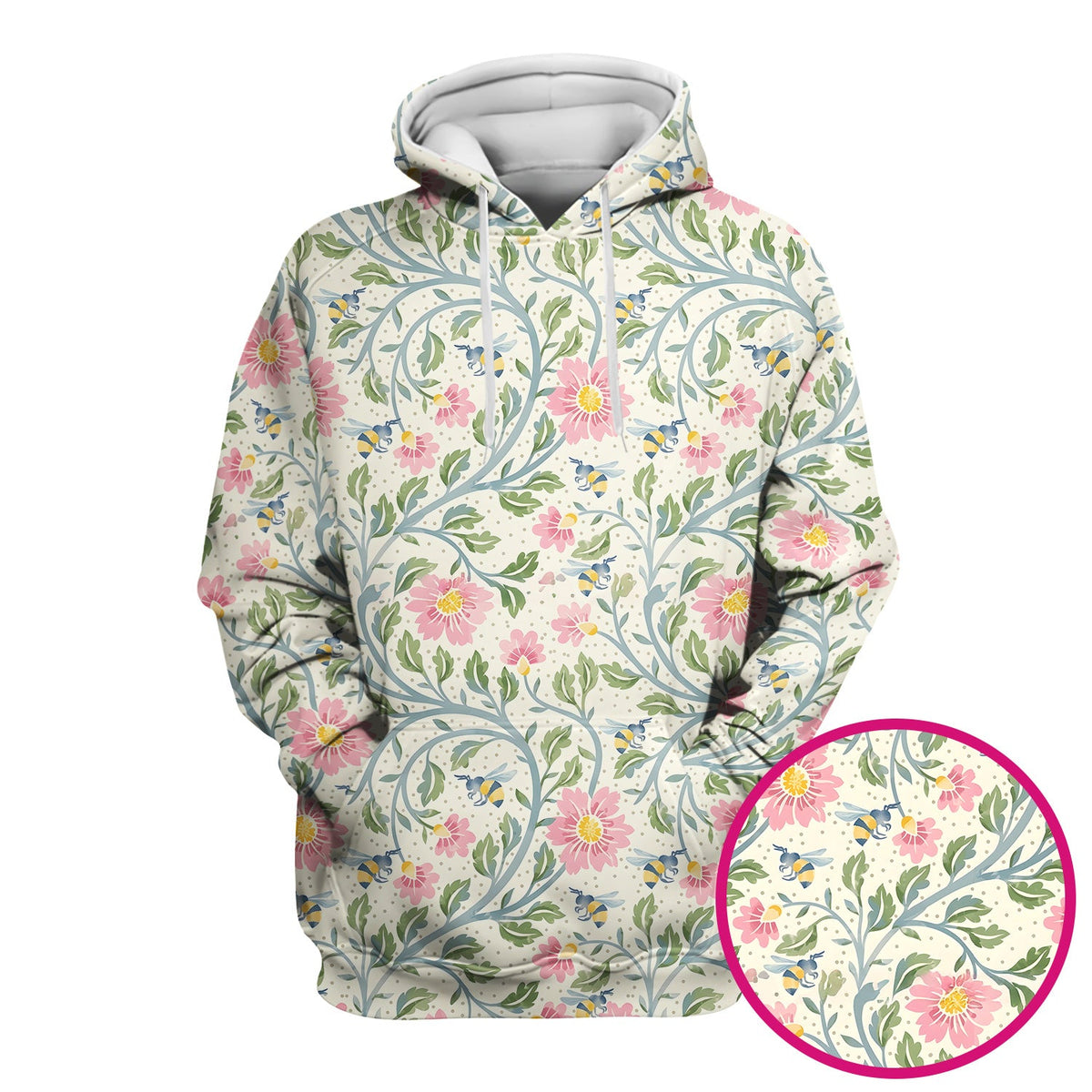 Floral Bee Garden Nurse Scrub Top