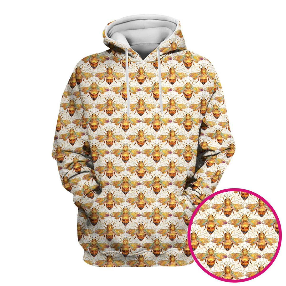 Golden Honey Bee Honeycomb Nurse Scrub Top
