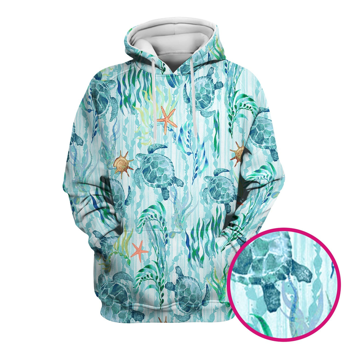 Sea Turtle Ocean Watercolor Print Scrub Top, Comfortable Scrubs for Nurses