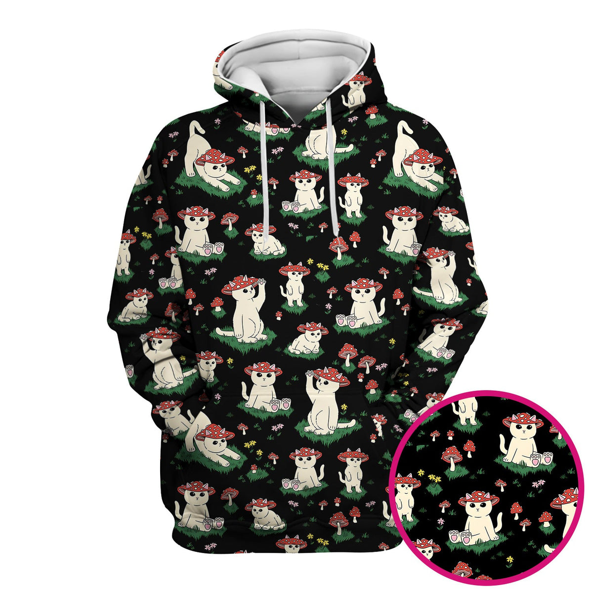 Mushroom Cat Nurse Scrub Top