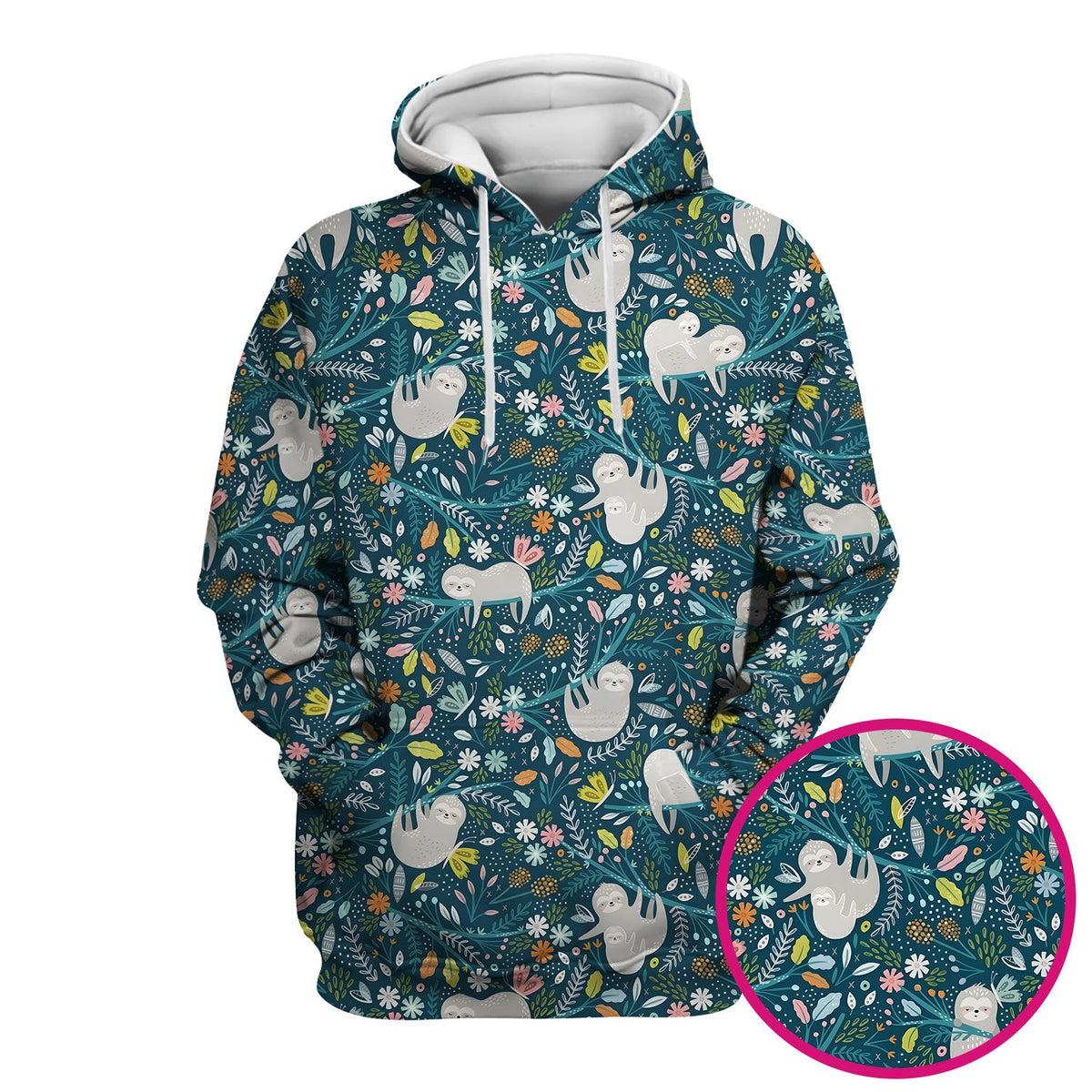 Sloth Jungle Leaf Nurse Scrub Top