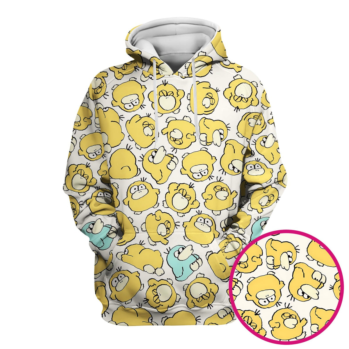 Yellow Cartoon Duck Nurse Scrub Top