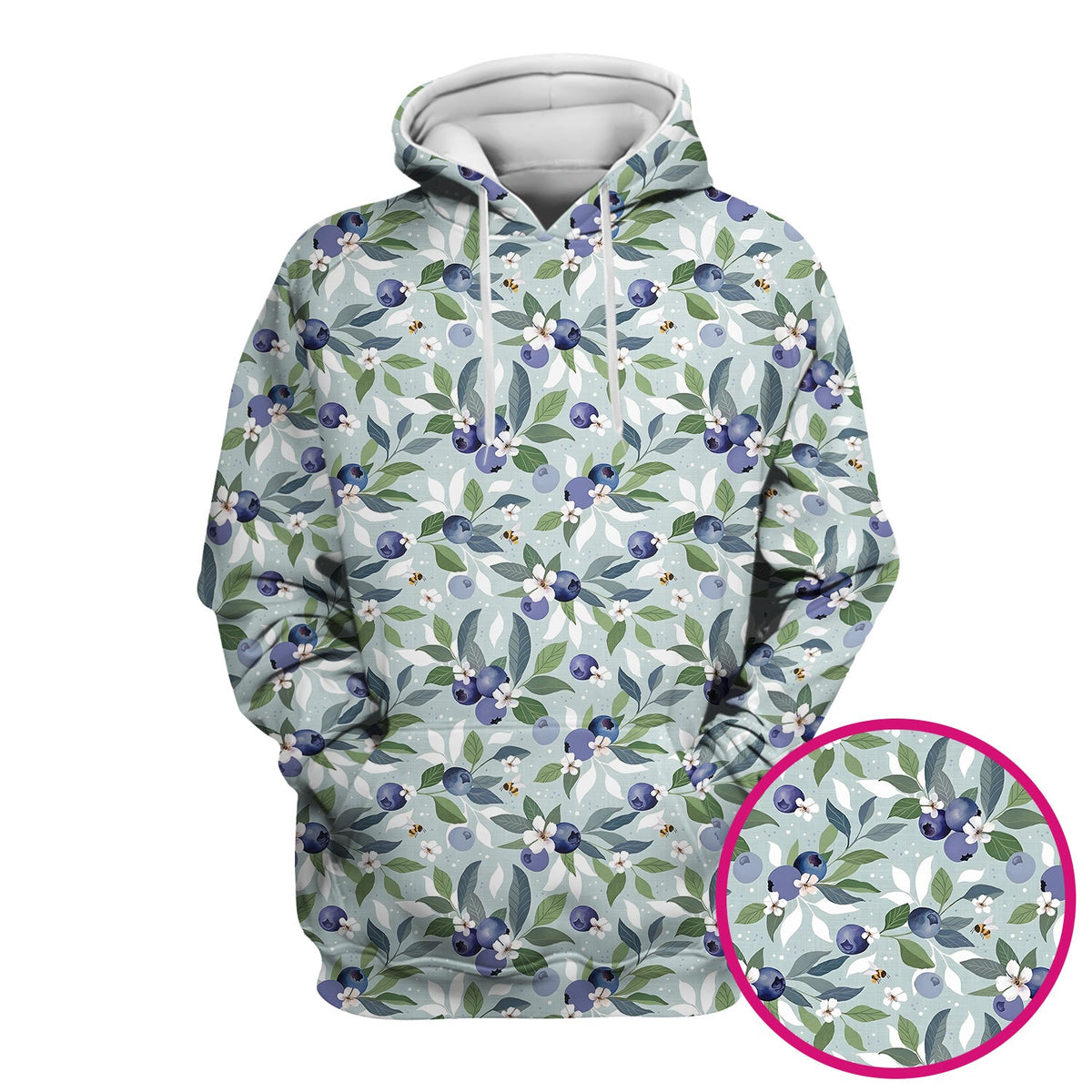 Fresh Blueberry Blossom Garden Nurse Scrub Top