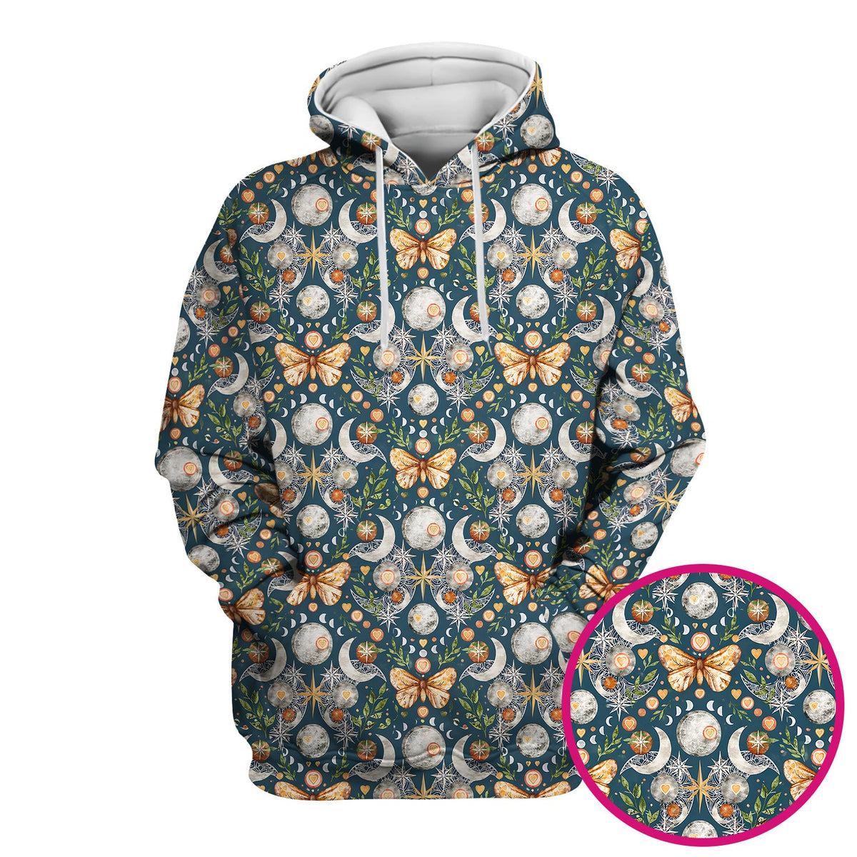 Celestial Butterfly Moonlight Nurse Scrub Top