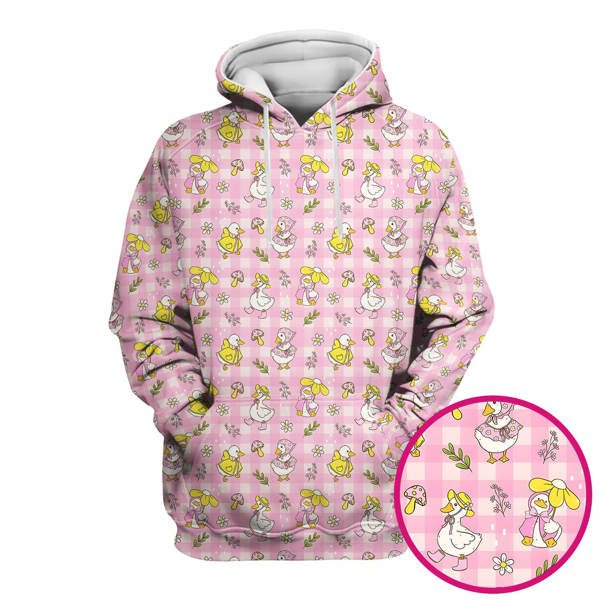 Spring Duckling Gingham Nurse Scrub Top