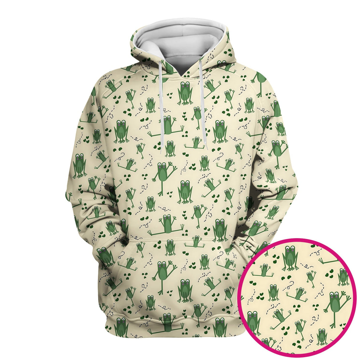 Frog Jumping Footprint Trail Nurse Scrub Top