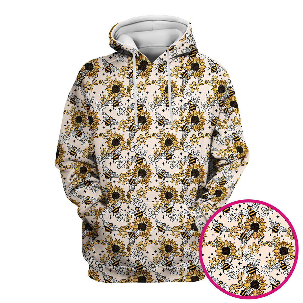 Sunflower Honey Bee Floral Nurse Scrub Top