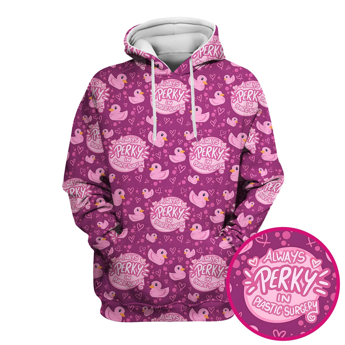 Always Perky Plastic Surgery Duck Nurse Scrub Top