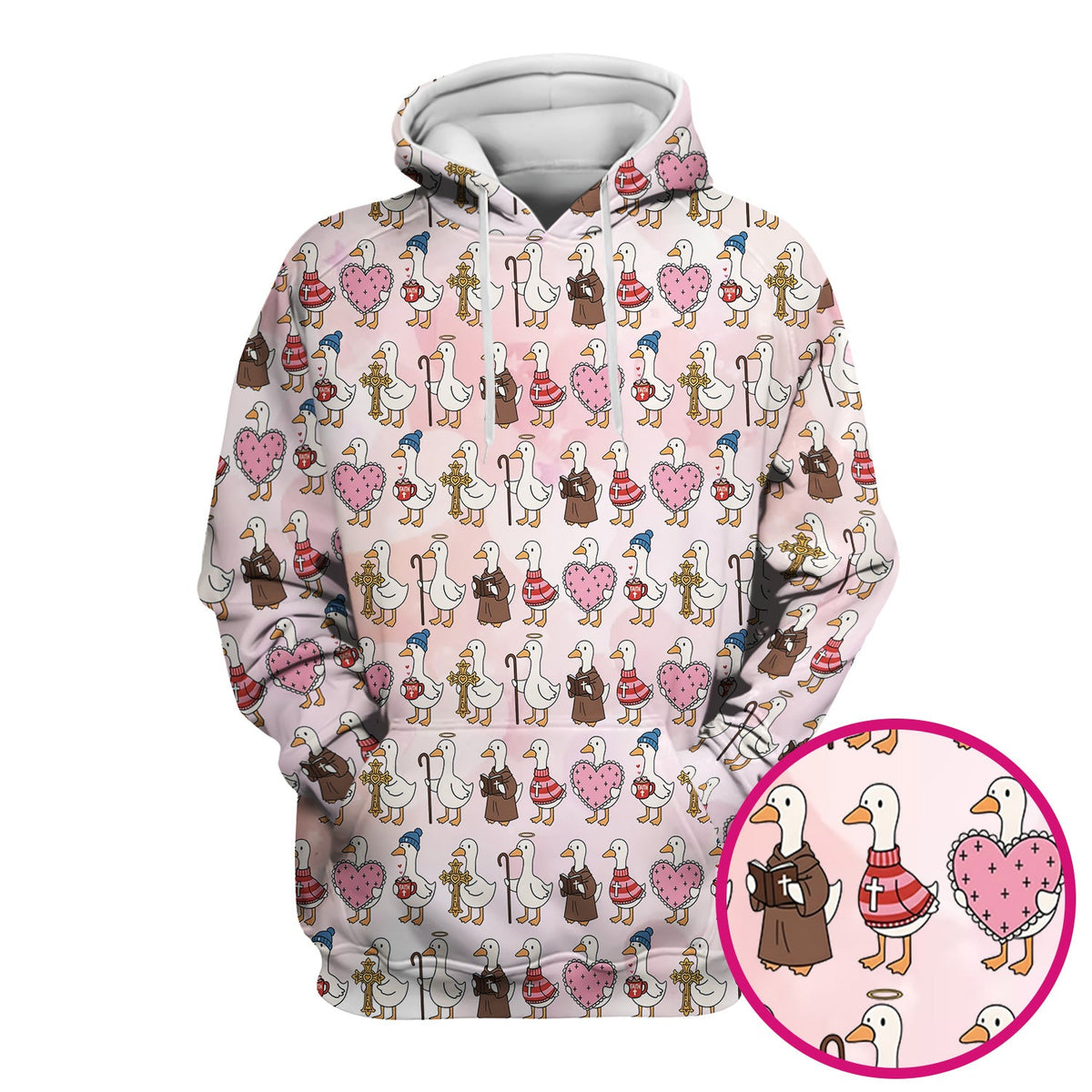 Goose Heart Illustration Nurse Scrub Top - Valentines Day Gift