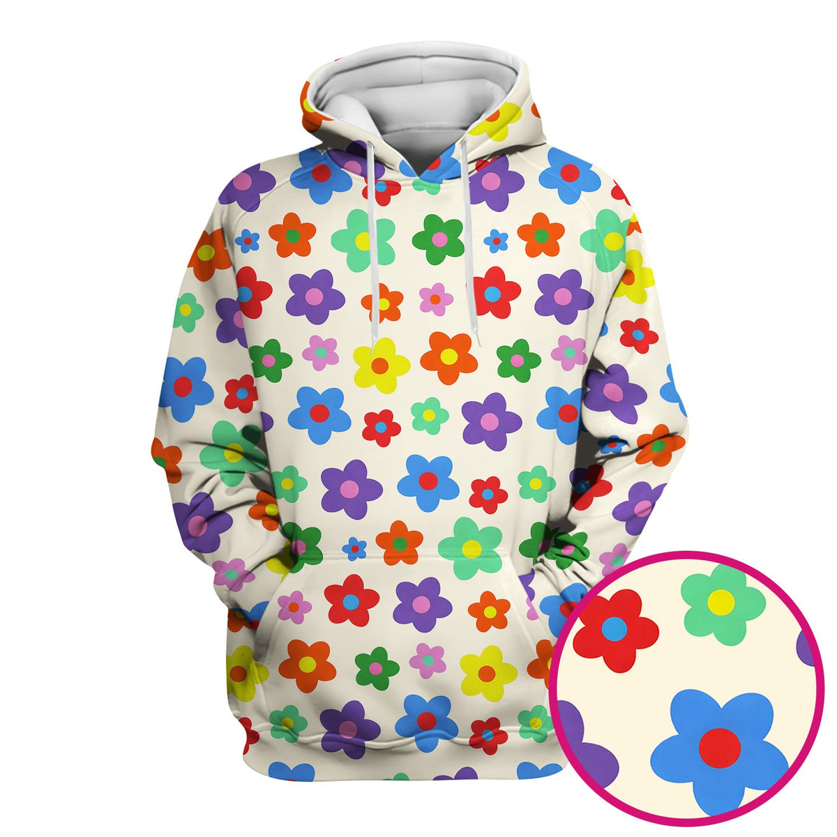 Colorful Retro Flower Nurse Scrub Top