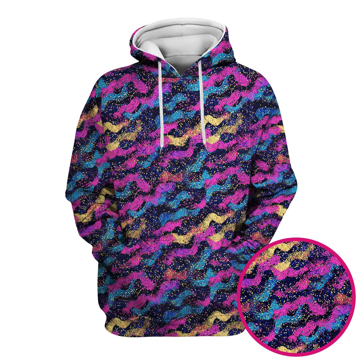 Neon Glitter Galaxy Nurse Scrub Top