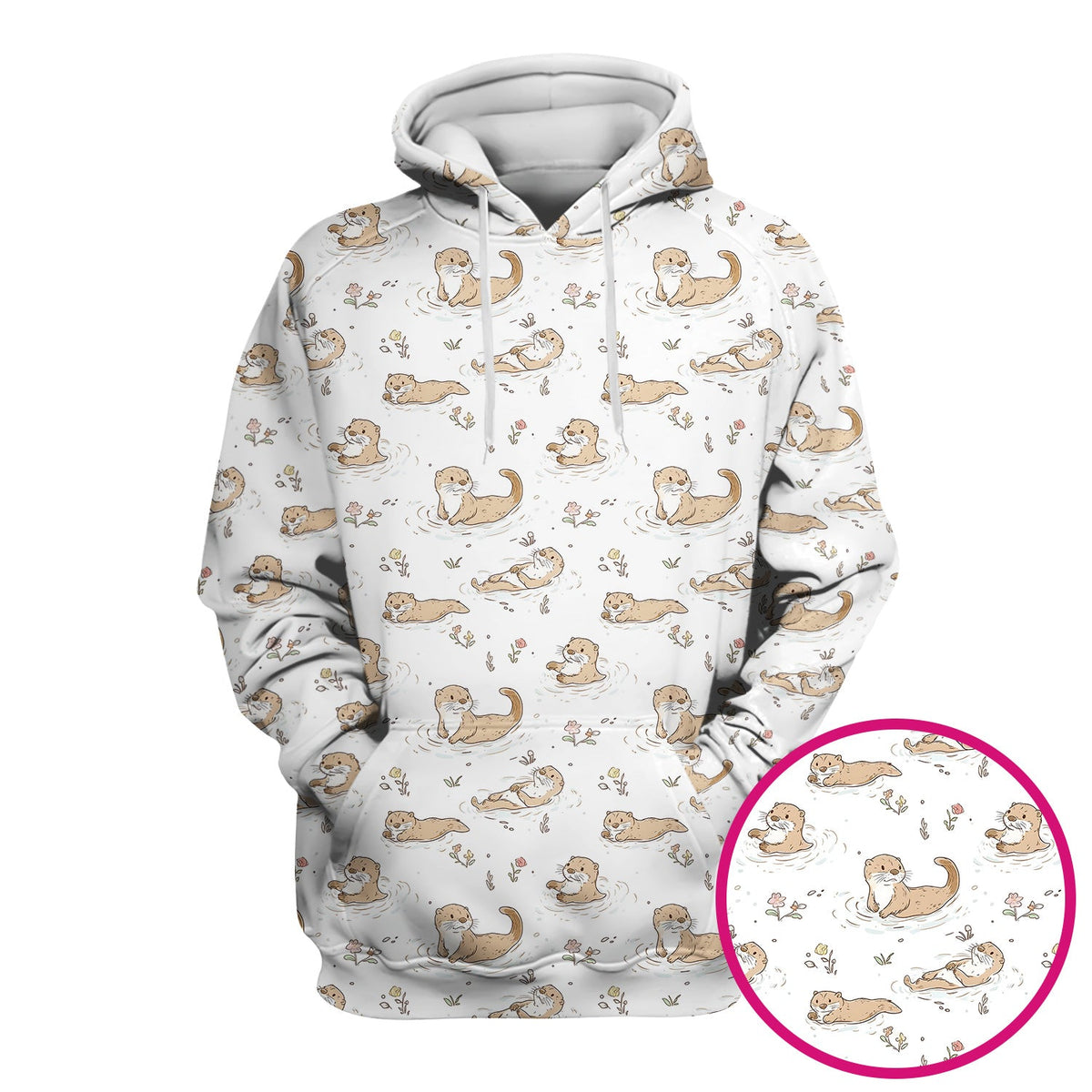 Otter Swimming Floating Water Nurse Scrub Top
