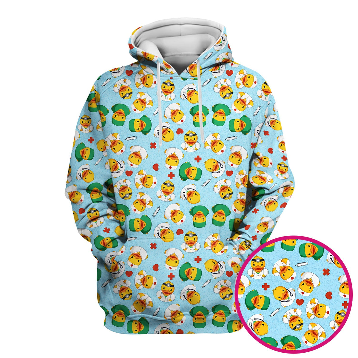 Duck Doctor Cartoon Nurse Scrub Top