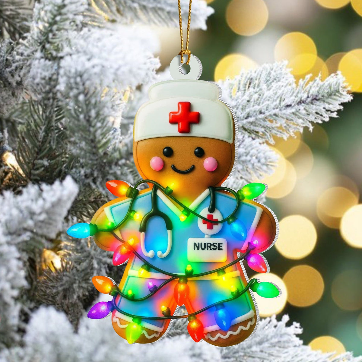 Gingerbread Nurse Christmas Ornament