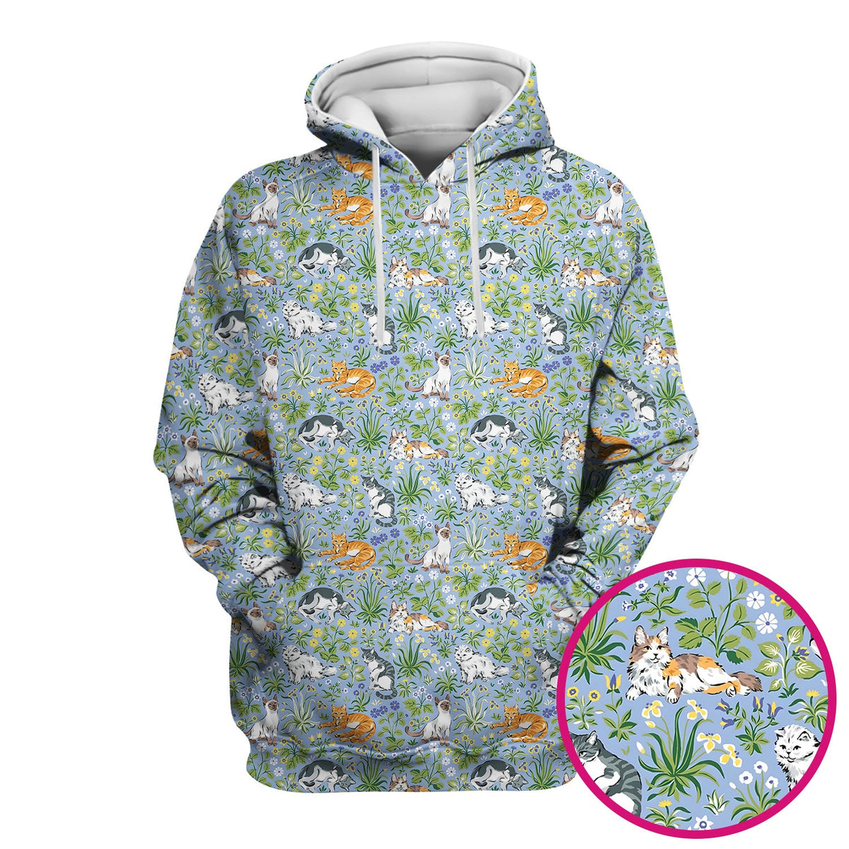 Floral Cat Garden Nurse Scrub Top