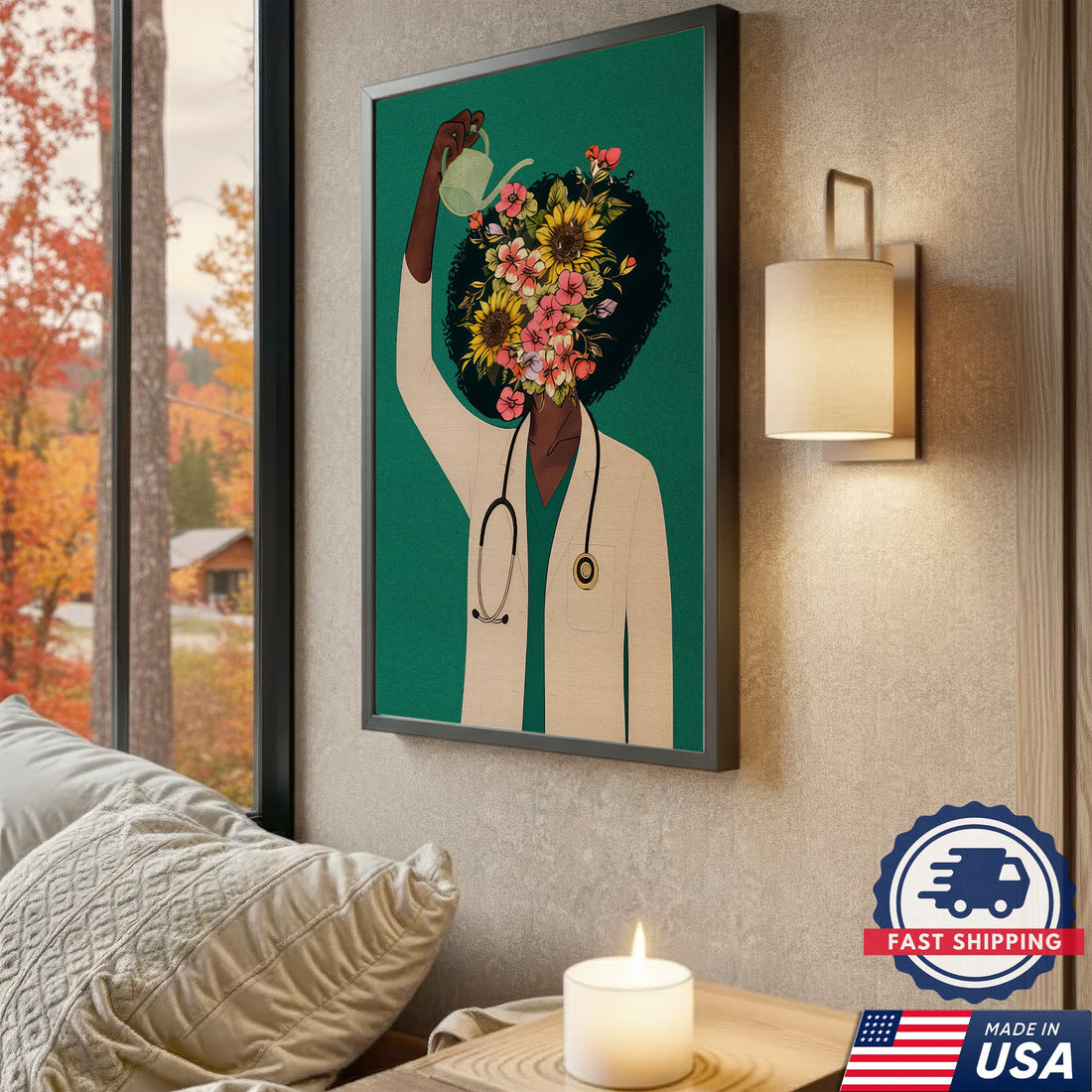 Floral Inspirational Nurse Canvas