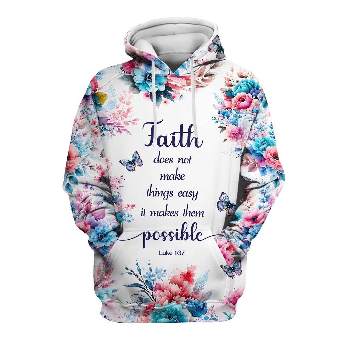 Faith Floral Butterfly Nurse Scrub Top
