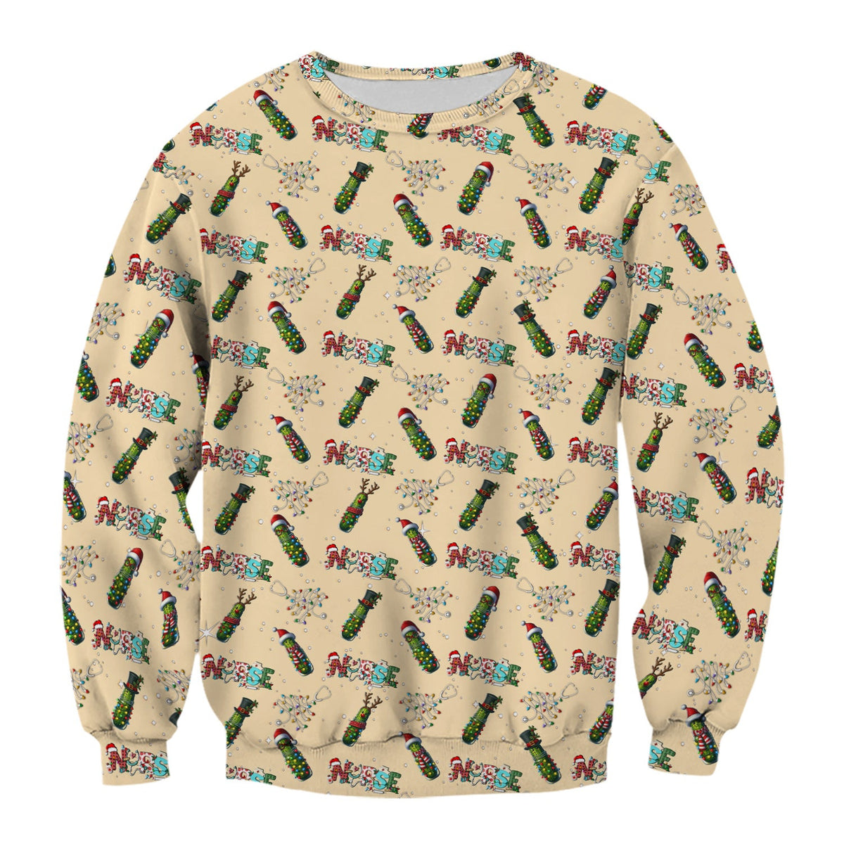 Christmas Pickle Nurse Scrub Top