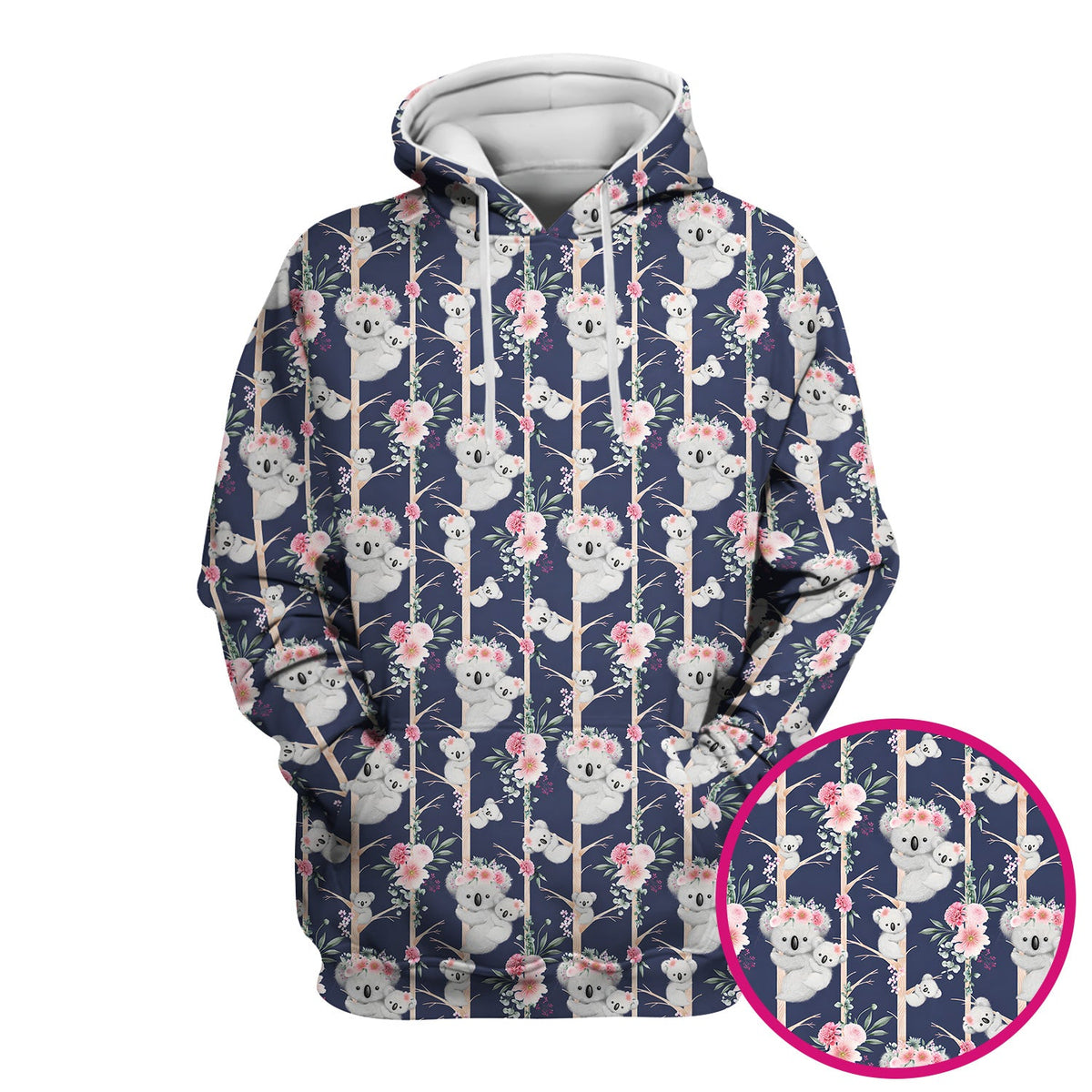 Koala Climbing Tree Blossom Nurse Scrub Top
