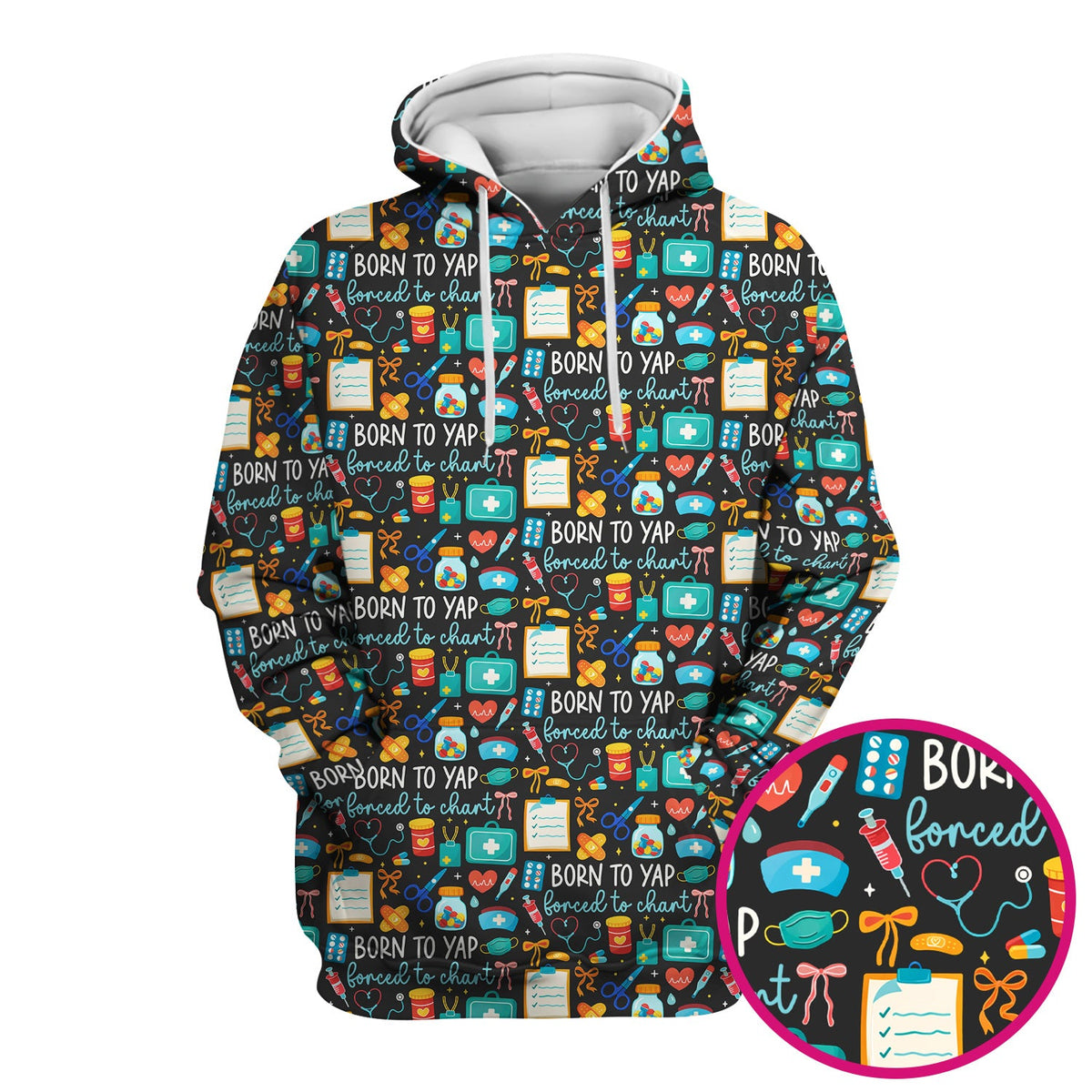 Born To Yap Medical Tools Nurse Scrub Top