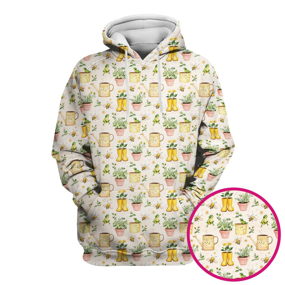 Frog And Bee Garden Nurse Scrub Top