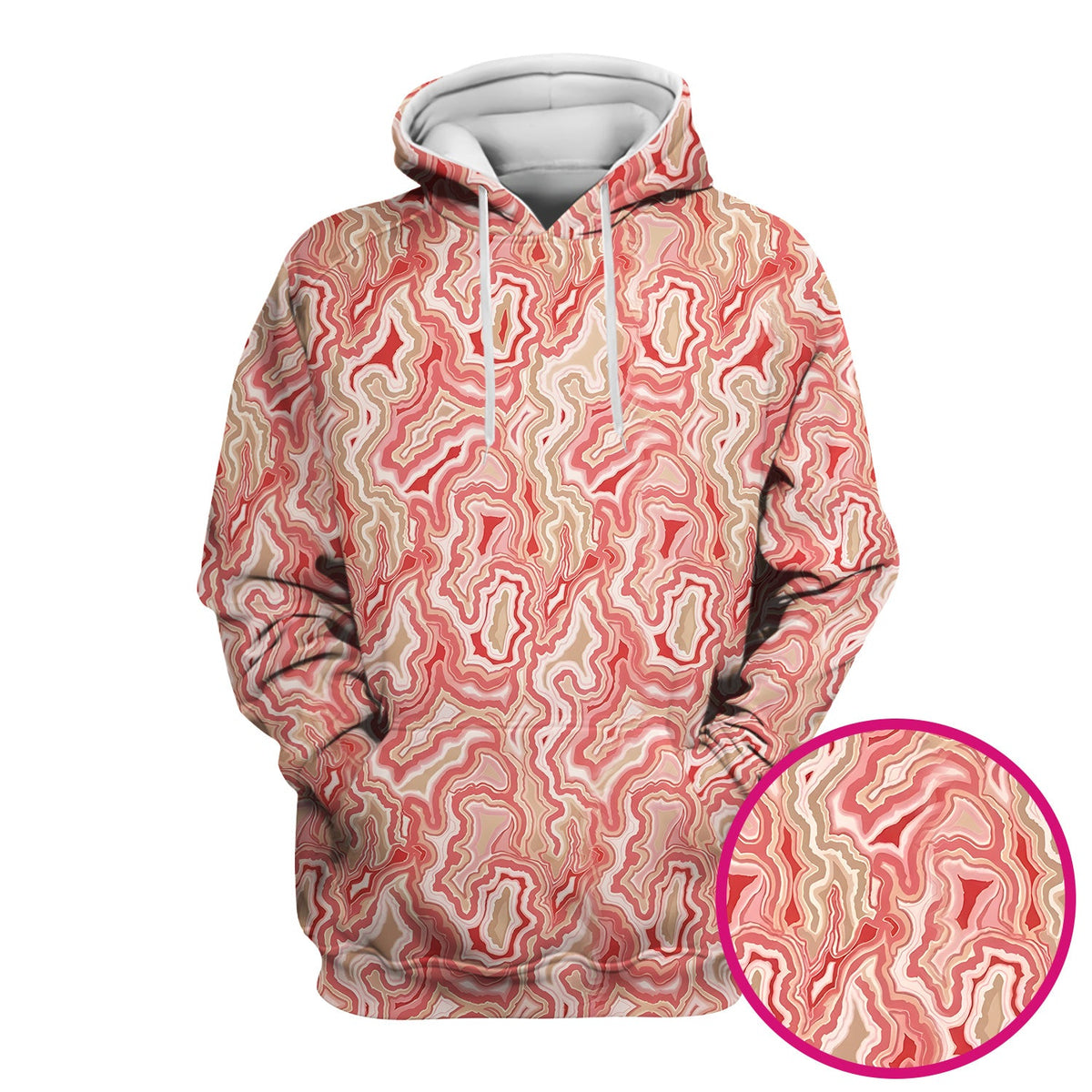 Pink Marble Swirl Nurse Scrub Top