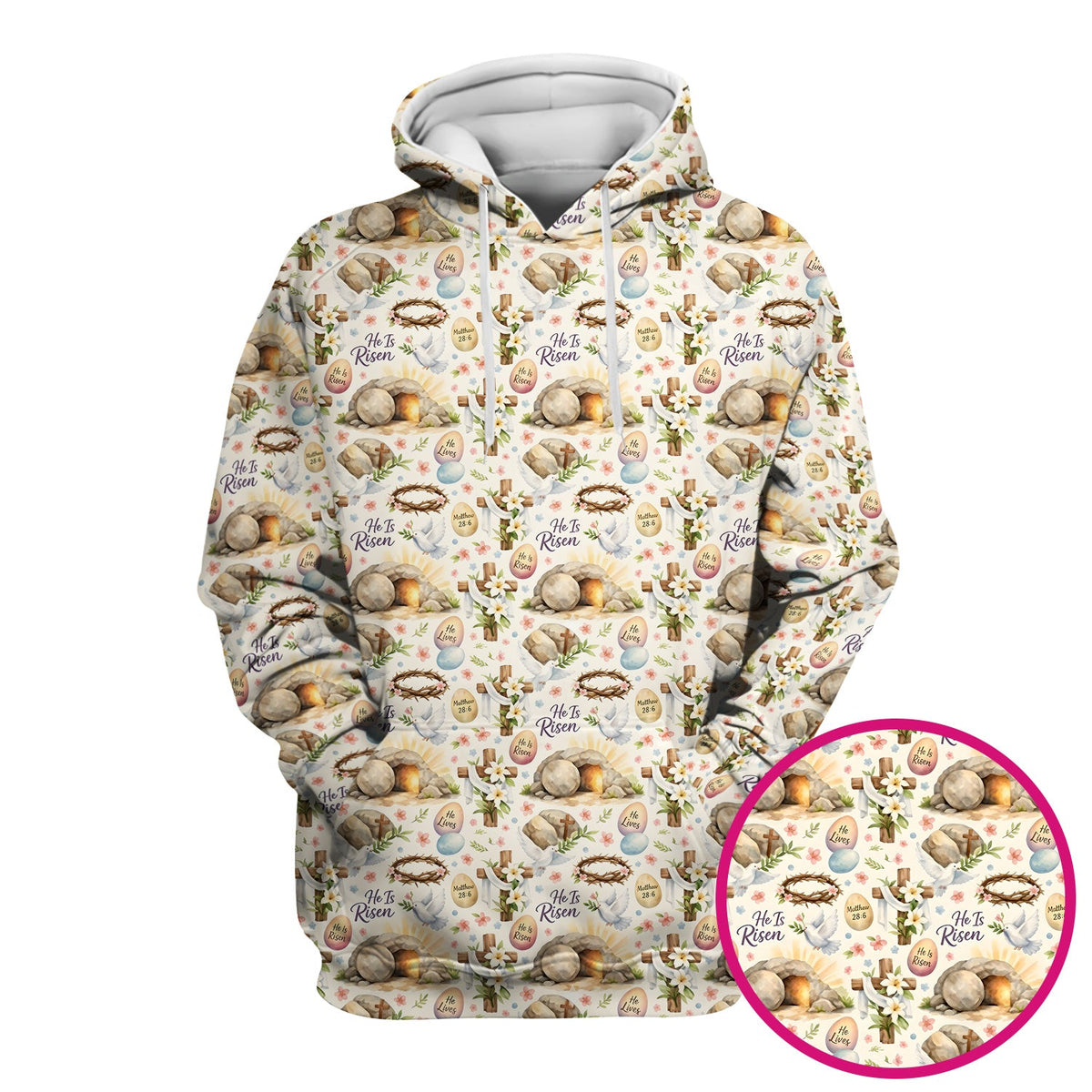Risen Cross Tomb Lily Nurse Scrub Top - Easter Gift