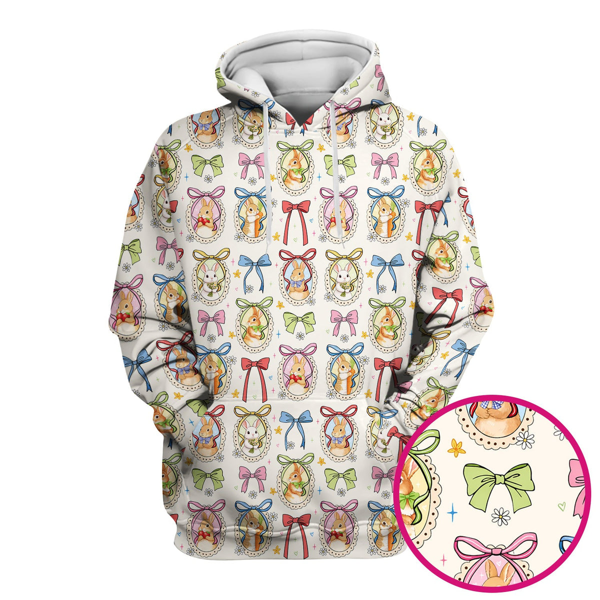 Bunny Cameo Bow Nurse Scrub Top - Easter Gift