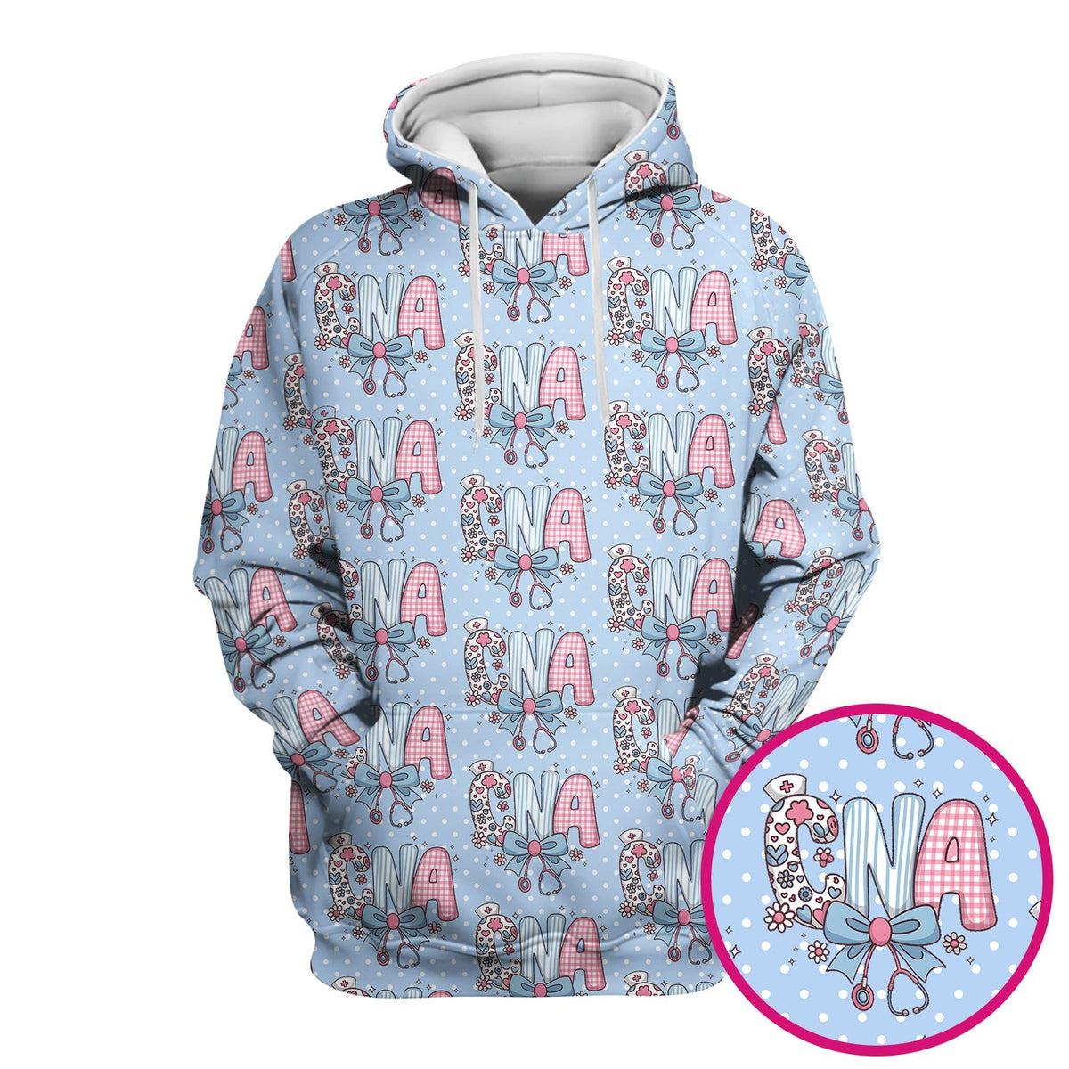 Floral Bow Nurse Scrub Top
